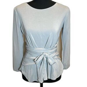 MM Lafleur Walker Light Gray Silk Blend Top Wrap Sides Size XSmall **FLAW**